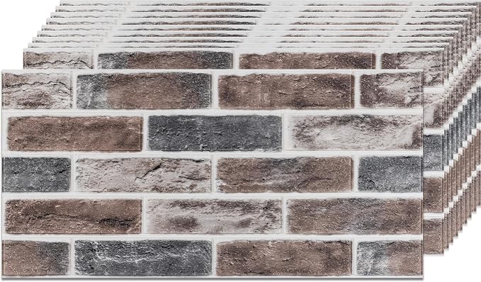 20 PCS 3D Wall Panels Brick Peel and Stick 26.7"x13.4" by Abyssaly