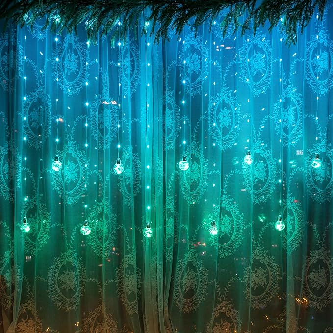 Color Changing Wishing Ball Curtain Lights, 9.8 x 3.3 FT RGB LED Fairy Light - Image 9