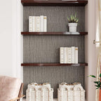 VEELIKE Truffle Brown Grasscloth Wallpaper Peel and Stick Grass Cloth Vinyl - Image 7