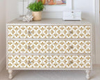 FLFK Wallpaper Border Gold and White Patterns Peel and Stick Wall Border Self - Image 5