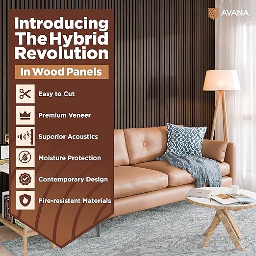 Avana Acoustic Wood Wall Panels – 93.2x11.25 Inch Panels – Fits 94x12 Layout – - Image 2