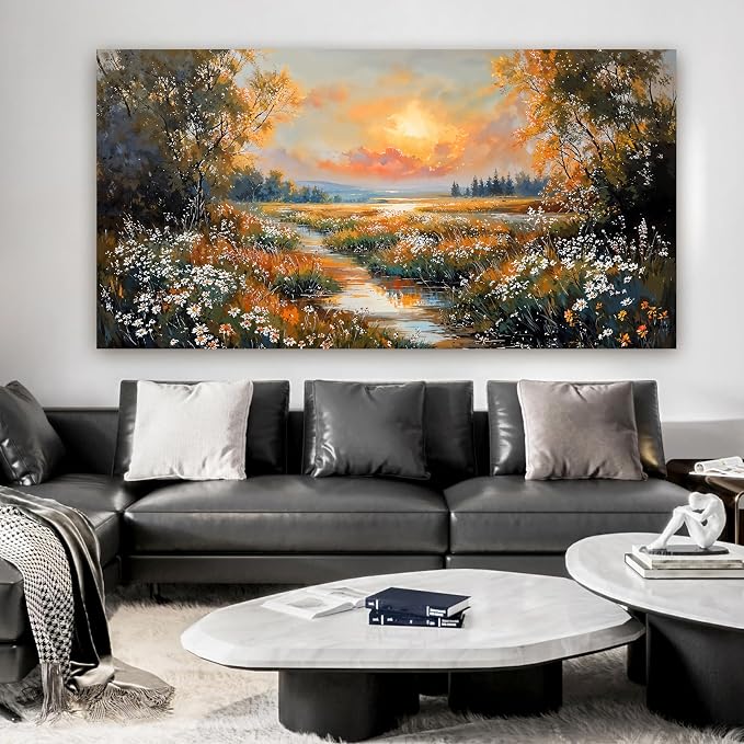 Canvas Wall Art Decor Large Vintage Wildflower Wall Art Prints Canvas Wall Art - Image 3