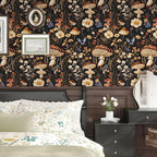 BOKEBEVE Extra Long Mushroom Peel and Stick Wallpaper Vintage Wallpaper Floral - Image 2