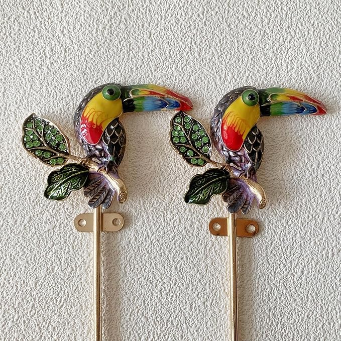 2 Pack Decorative Wall Hooks, Vintage Bird Shaped Metal Wall Hook - Image 4