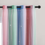 XiDi Curtains for Bedroom Decor, Rainbow Pink GreenBlue34/54/1 - Image 2