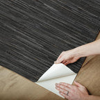 NuWallpaper Black Grassweave Peel and Stick Wallpaper, Textured Removable - Image 6