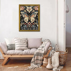 Hand Drawn Sandstone Nature Floral Wall Art, Framed Vintage 3D Textured - Image 7