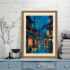 Framed Japanese Wall Art, Asian Tokyo Tea House Canvas Wall Decor Painting - Image 2