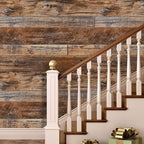 WENMER 17.71" x 118" Brown Wood Wallpaper Peel and Stick Shiplap Self Adhesive - Image 3