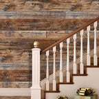 WENMER 23.6" x 197" Brown Wood Peel and Stick Wallpaper Shiplap Self Adhesive - Image 3
