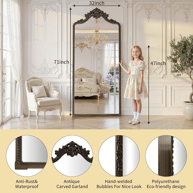 71"x32" Bronze Arched Full Length Mirror - Image 5