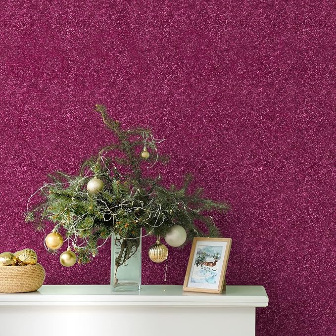 CHIHUT Hot Pink Glitter Peel and Stick Wallpaper Sparkly Pink Contact Paper - Image 7