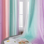 XiDi Curtains for Bedroom Decor, Kids Room Curtains for Girls Rainbow Colour by Addsomecolortolife