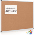 Large Cork Bulletin Board 48" X 48", Wall Mounted Notice Pin Board by Justdowhatyouwanttodo