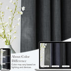 NICETOWN Short Faux Linen Charcoal Gray Blackout Curtains 63 inches Long - Image 5