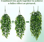 Waipfaru 4Pcs Fake Hanging Plants 2.7ft Fake Plants Eucalyptus Leaves UV - Image 5