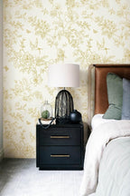 Froluya Cream White and Gold Floral Wallpaper Peel and Stick Wallpaper - Image 8