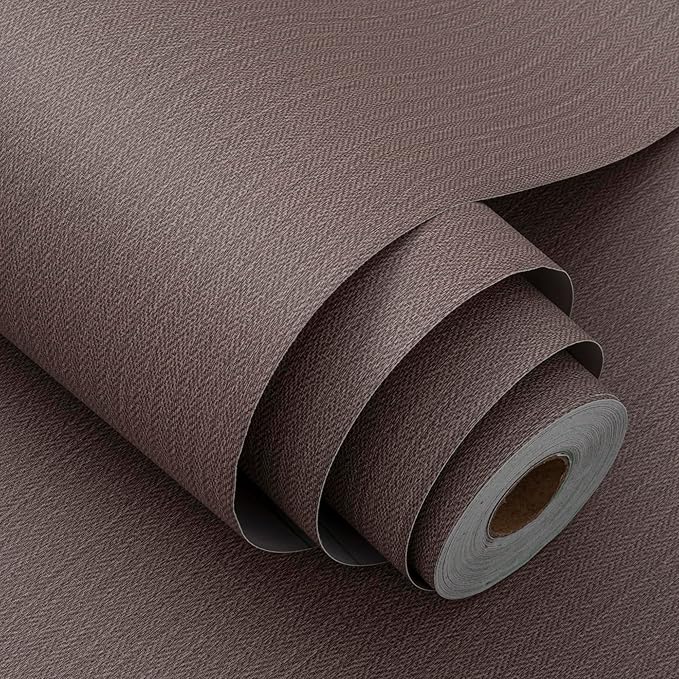 Haimin Fabric Wallpaper Textured Contact Paper Peel and Stick Faux Linen Wall by HaiminHomeDecorWallpaper