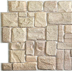 Dundee Deco PG7005-10 Beige Faux Limestone PVC 3D Wall Panel, 3.3 ft X 1.7 ft - Image 2
