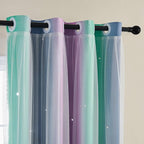 XiDi Curtains for Bedroom Decor, Rainbow Purplgreen grey34/45 by Addsomecolortolife