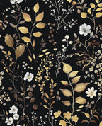 Laatse Boho Wallpaper Peel and Stick Dark Floral Wallpaper 17.5in x118in by Laatse
