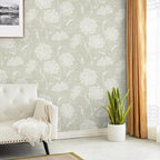 Safiyya Peel and Stick Wallpaper Floral Contact Paper Grasscloth Wall Paper - Image 4