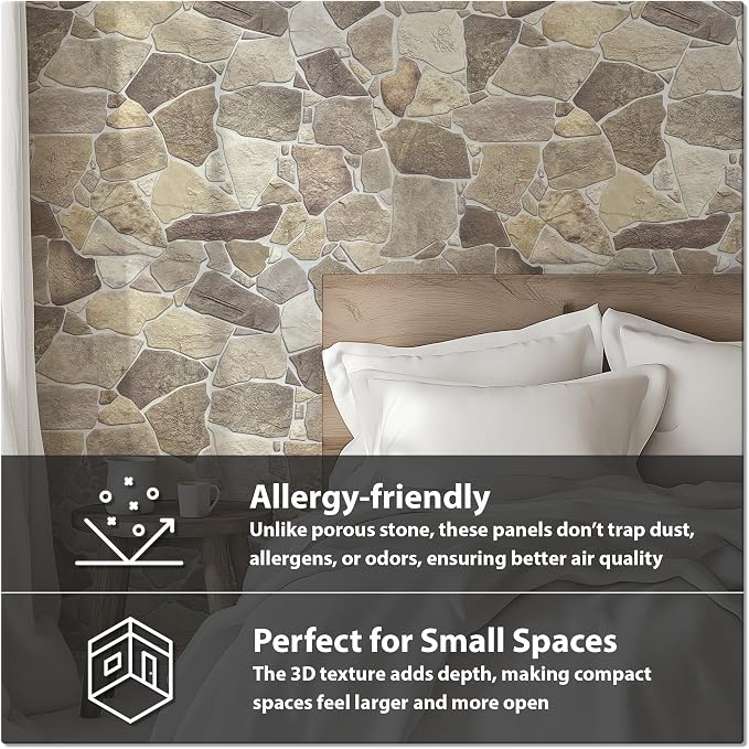 CONCORD WALLCOVERINGS ™ 5 Pack 3D Faux Brick Wall Panels, Lightweight 38.7" x - Image 4