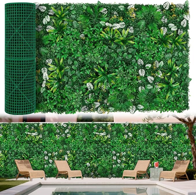 Grooy Artificial Hedge Grass Wall, Boxwood Panels 40"x120", UV Protected by FEELTHENEWWORLD
