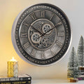 CLXEAST 24 Inch Large Moving Gear Wall Clock by CLXEAST