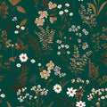 Laatse Dark Floral Wallpaper Peel and Stick 17.5in x393in Vintage Green Gold by Laatse