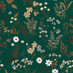 Laatse Dark Floral Wallpaper Peel and Stick 17.5in x393in Vintage Green Gold by Laatse