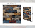 FLFK Wood Bricks Wallpaper Peel and Stick Removable Vintage Wallpaper 16" x - Image 2