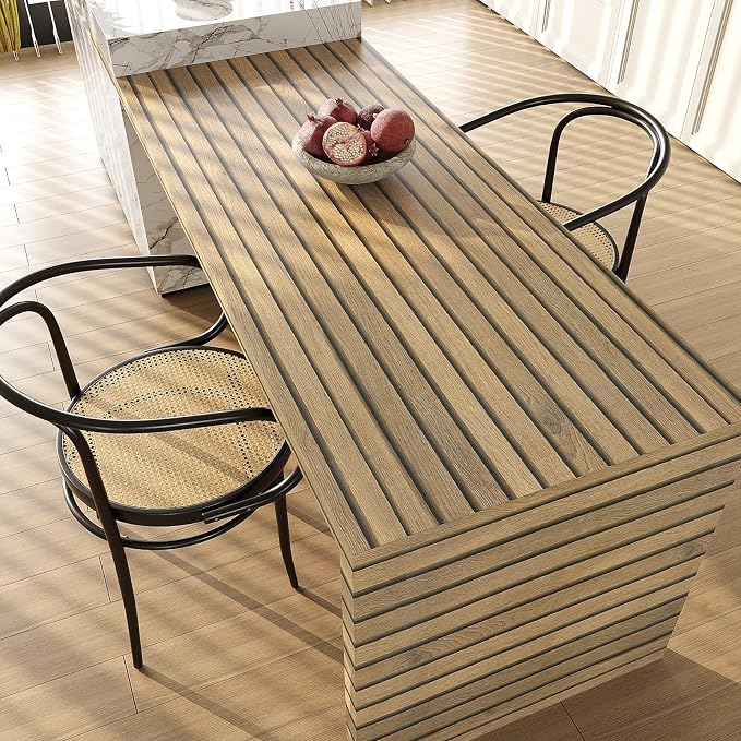 VEELIKE Natural Light Oak Wood Slat Peel and Stick Wallpaper Wood Panel - Image 6