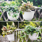 4 Pack White Wall Planter Pots Vertical Living Wall Hanging Planters Wall - Image 6