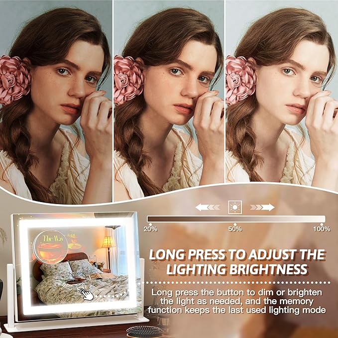 FENNIO Vanity Mirror with Lights, 3 Color Modes & Brightness Adjustable - Image 3