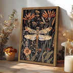 Vintage Framed Dragonfly Wall Art, Dark Academia Insect Art Print, Modern - Image 2