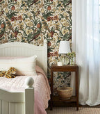 Erfoni 17.3" x118" Floral Birds Wallpaper Vintage Floral Peel and Stick - Image 3