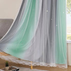XiDi Curtains for Bedroom Decor, Rainbow Green LightgreyGrey34/54/1 - Image 4