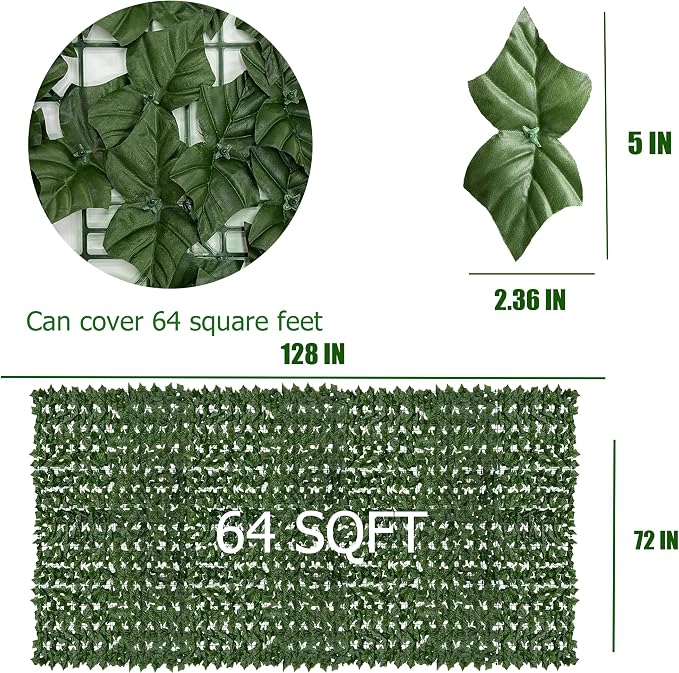 Artificial Ivy Privacy Fence Roll Screen, Garden Greenery Decor - Image 2