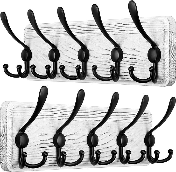 SKOLOO Rustic Wall Mounted Coat Rack, Wood Coat Rack Wall Mount by SKOLOO