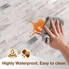 Peel and Stick Backsplash Tile Waterproof Removable PVC Wall Sticker 3D Faux - Image 4