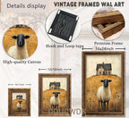 Vintage Gold Framed Wall Art Retro Country Sheep Oil Painting Canvas Prints - Image 4