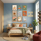 tgguytiy Kids Room Wall Art Set of 9 Cute Cartoon Animal Canvas Prints Nursery - Image 8