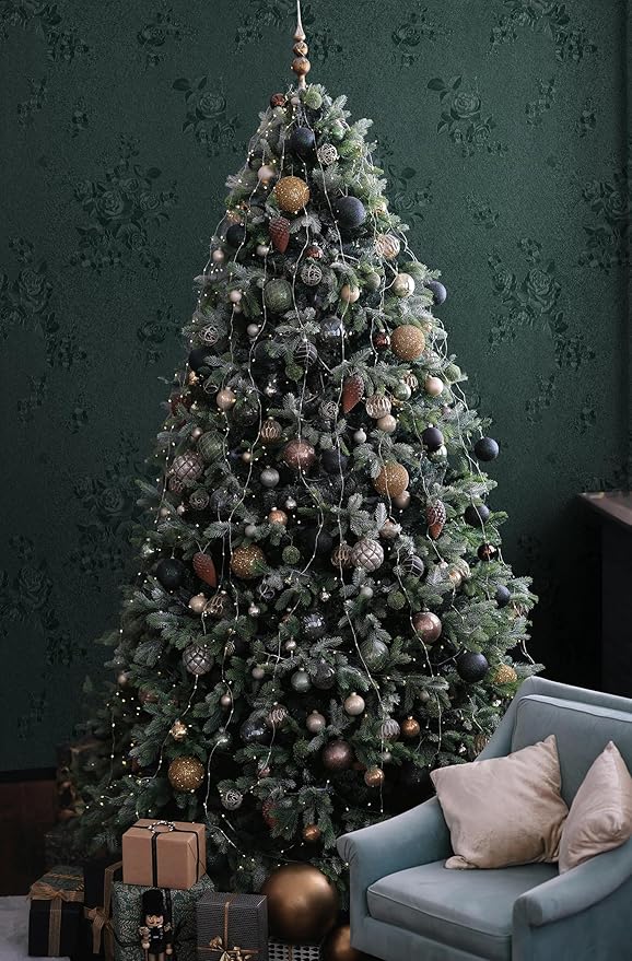 Erfoni 118"x17.7" Dark Green Wallpaper Thicken Floral Embossed Contact Paper - Image 4
