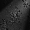 Erfoni Black Peel and Stick Wallpaper Black Floral Embossed Contact Paper by Erfoni
