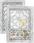 Set of 2 13x17 Inch Rectangular Shatterproof Decorative Wall Mirrors, Boho by HMANGE