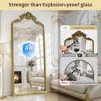 71"x32"Arched Full Length Floor Mirror, Full Body Mirrors - Image 7