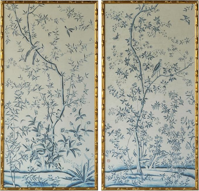 HongFengtang Chinese Rice Paper Print China Flower And Bird Bamboo Frame 54.3 X - Image 2