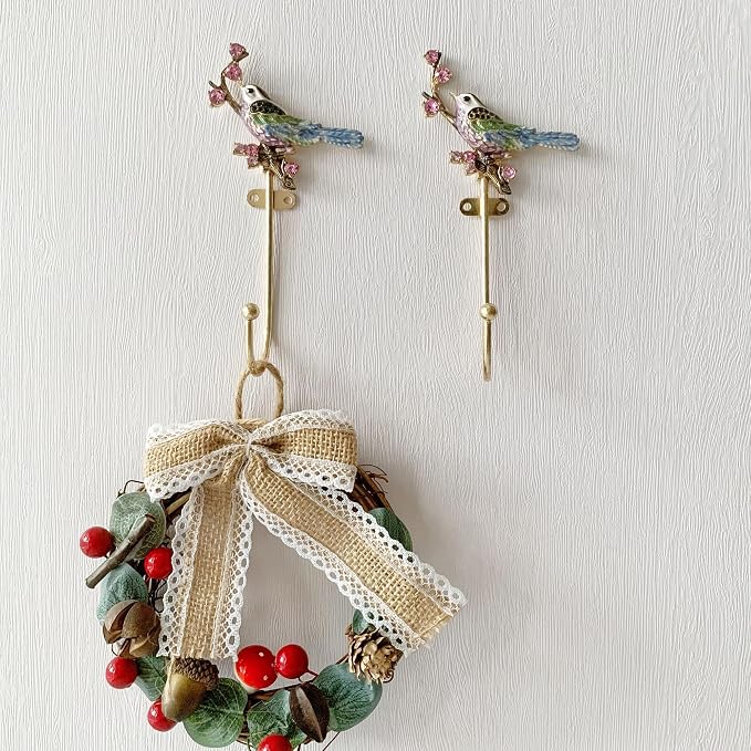2 Pack Decorative Wall Hooks, Vintage Bird Shaped Metal Wall Hook - Image 5