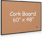 Extra Large Cork Bulletin Board 60" X 48", Foldable Notice Pin Board by Justdowhatyouwanttodo